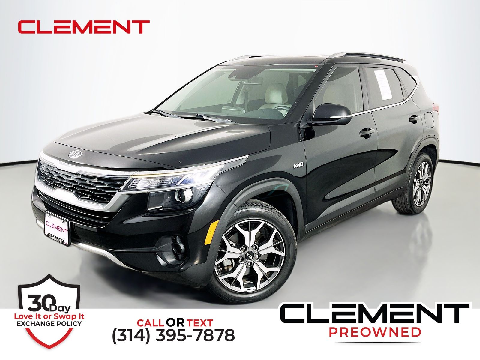 Cherry Black 2021 Kia Seltos SUV / Crossover All-Wheel Drive Continuously Variable Transmission