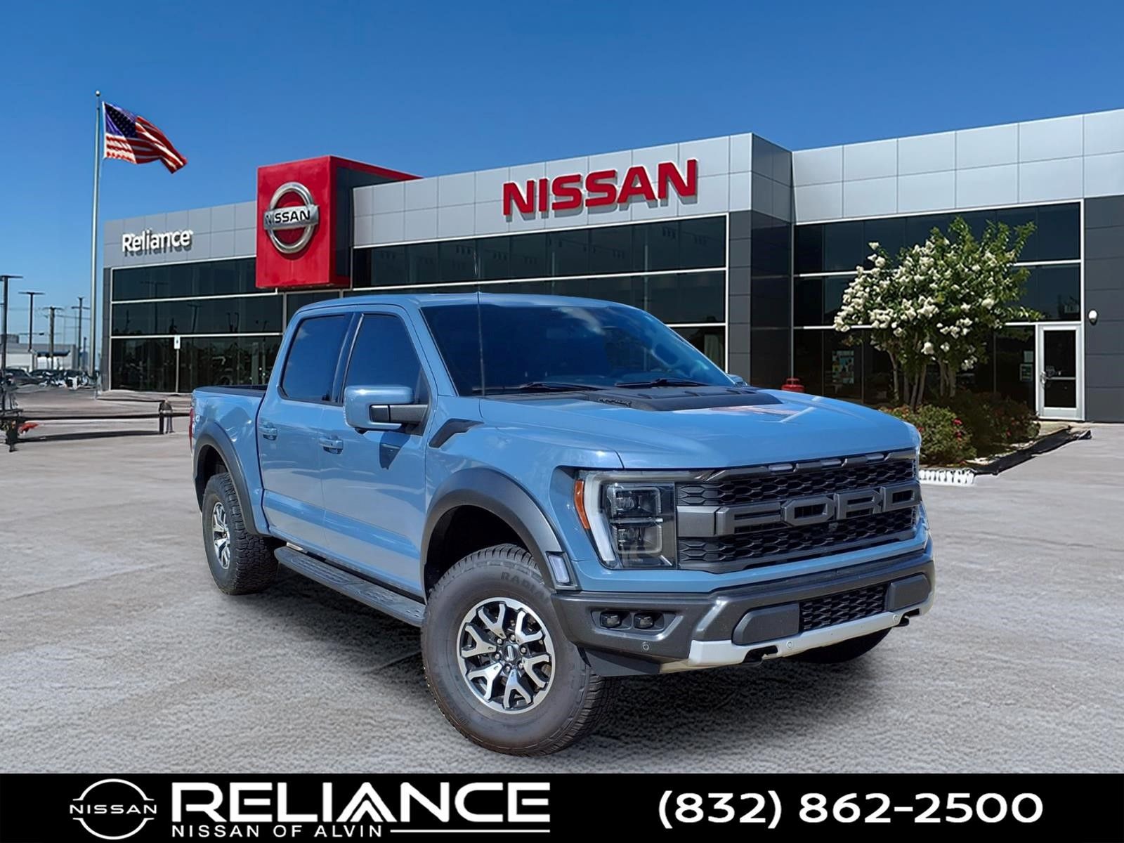 Blue (Azure Gray Metallic) 2023 Ford F-150 Pickup Truck Four-Wheel Drive Automatic