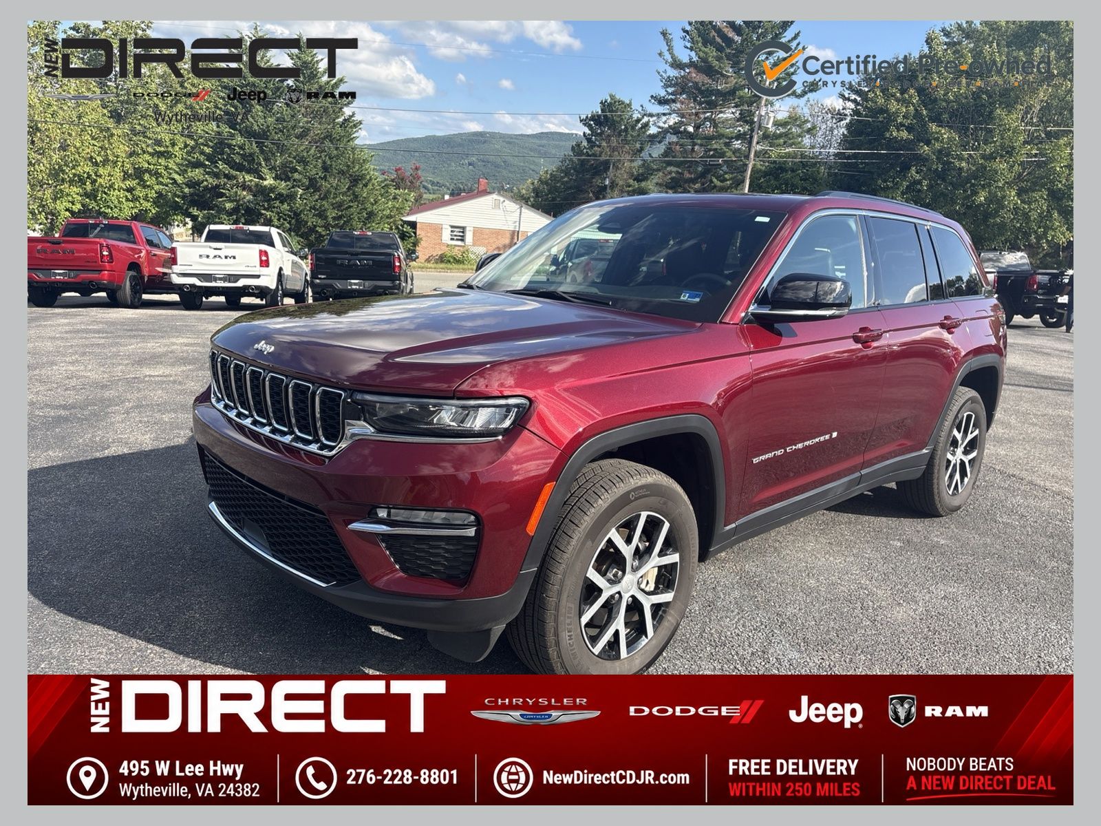 Velvet Red Pearlcoat 2025 Jeep Grand Cherokee SUV / Crossover Four-Wheel Drive 8-Speed Automatic