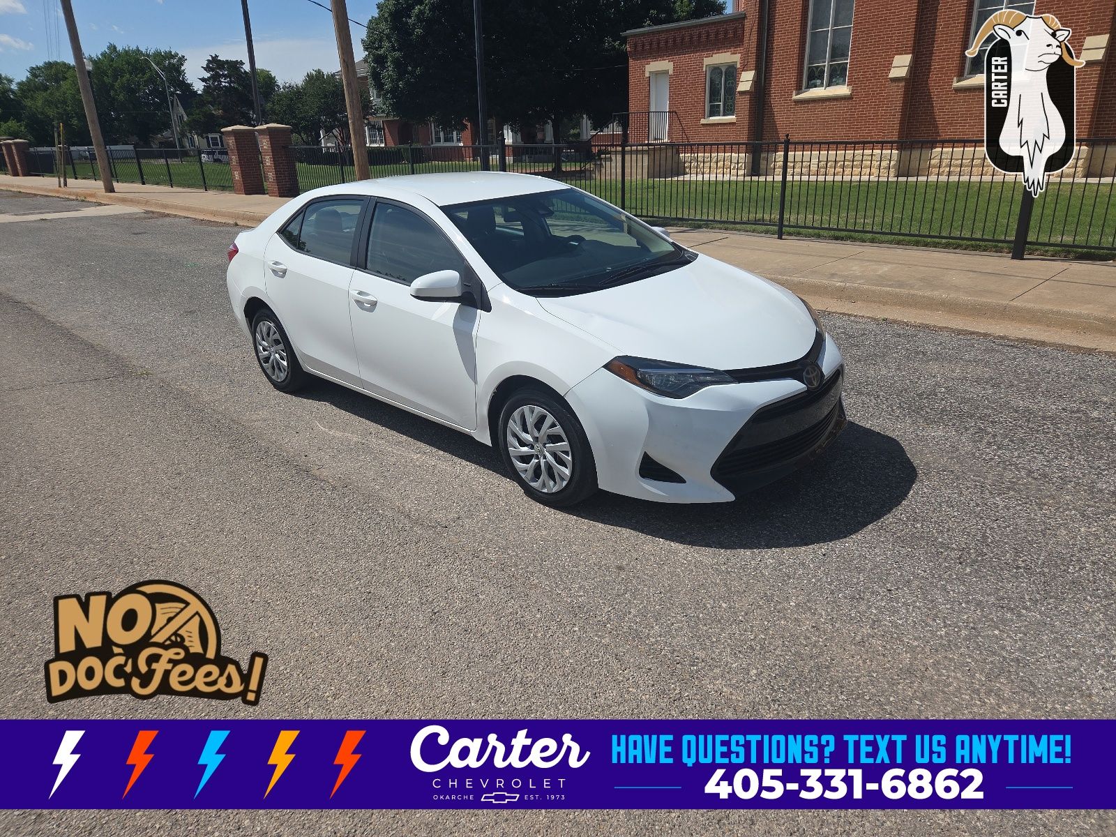 Super White 2019 Toyota Corolla LE Sedan Front-Wheel Drive Continuously Variable Transmission