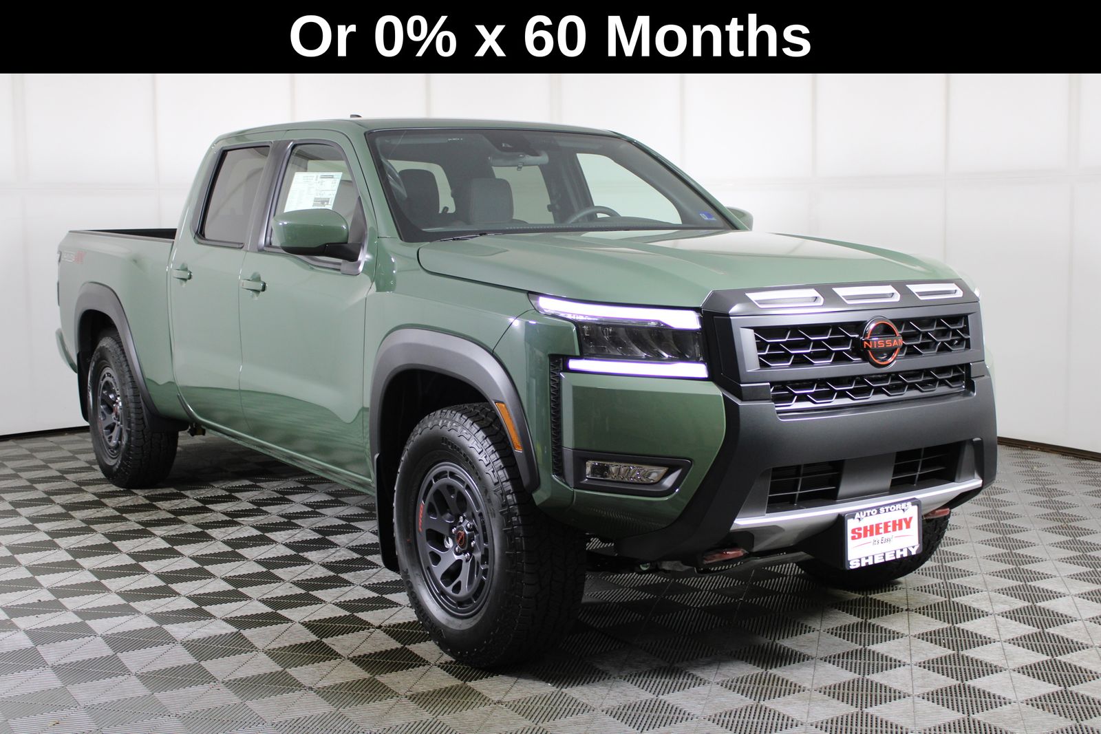 Tactical Green Metallic 2026 Nissan Frontier Pickup Truck Four-Wheel Drive 9-Speed Automatic Overdrive