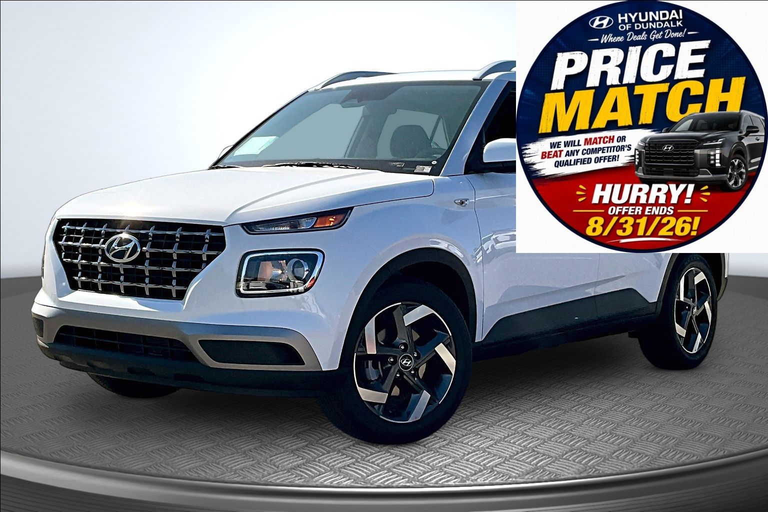 Lunar White 2026 Hyundai Venue SUV / Crossover Front-Wheel Drive Continuously Variable Transmission