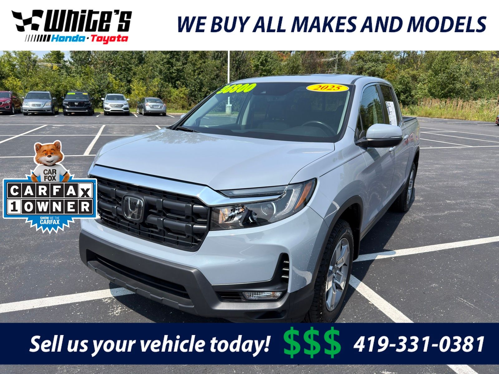 Sonic Gray Pearl 2025 Honda Ridgeline Pickup Truck All-Wheel Drive 9-Speed Automatic