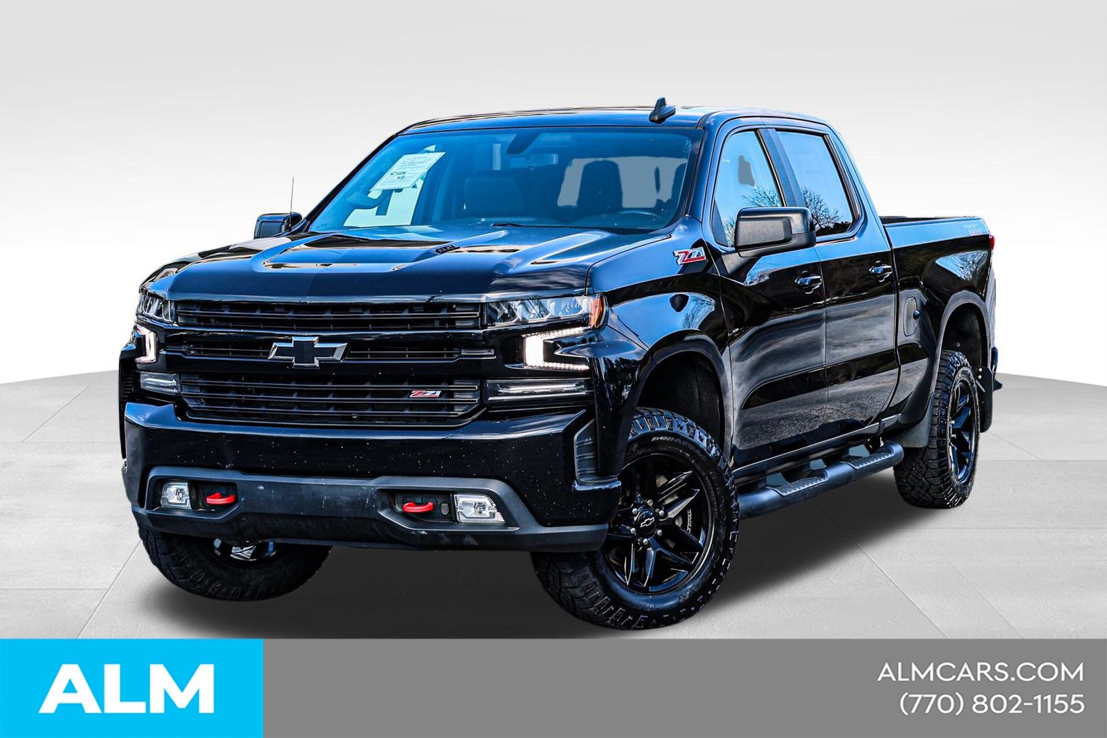 Black 2021 Chevrolet Silverado 1500 LT Trail Boss Crew Cab 4WD Pickup Truck Four-Wheel Drive Automatic