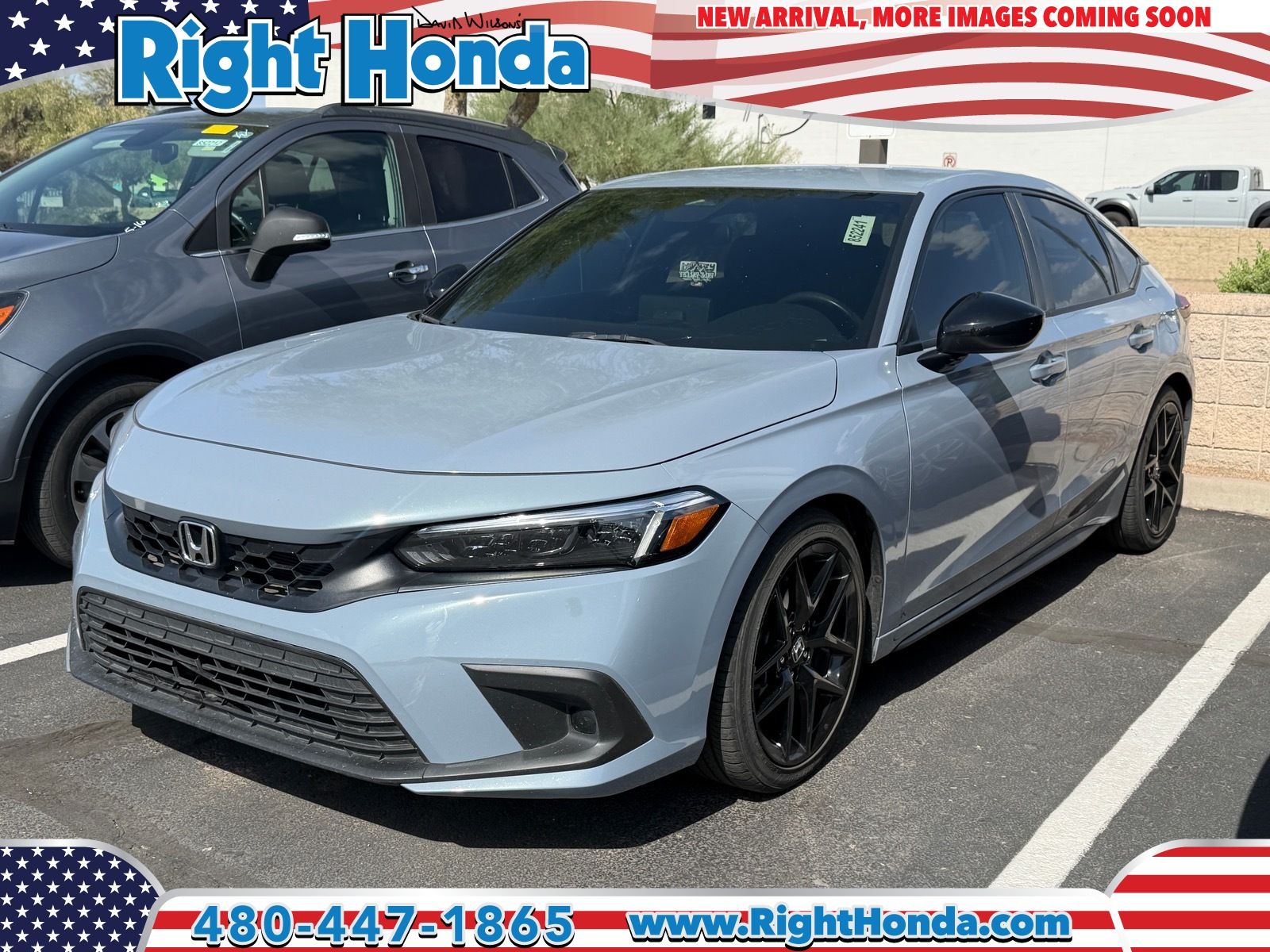 Gray 2023 Honda Civic Hatchback Sport FWD Hatchback Front-Wheel Drive Continuously Variable Transmission