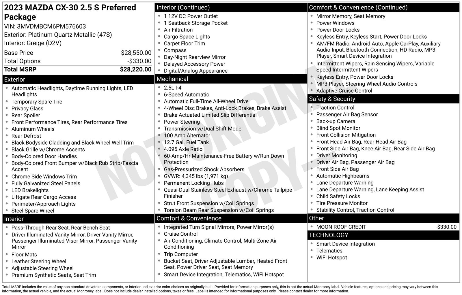 Used Car 2023 Mazda Cx-30  Wagon 4 Dr. 2.5 S Preferred Package All Wheel Drive For Sale Under $25,000 In Austin, Texas