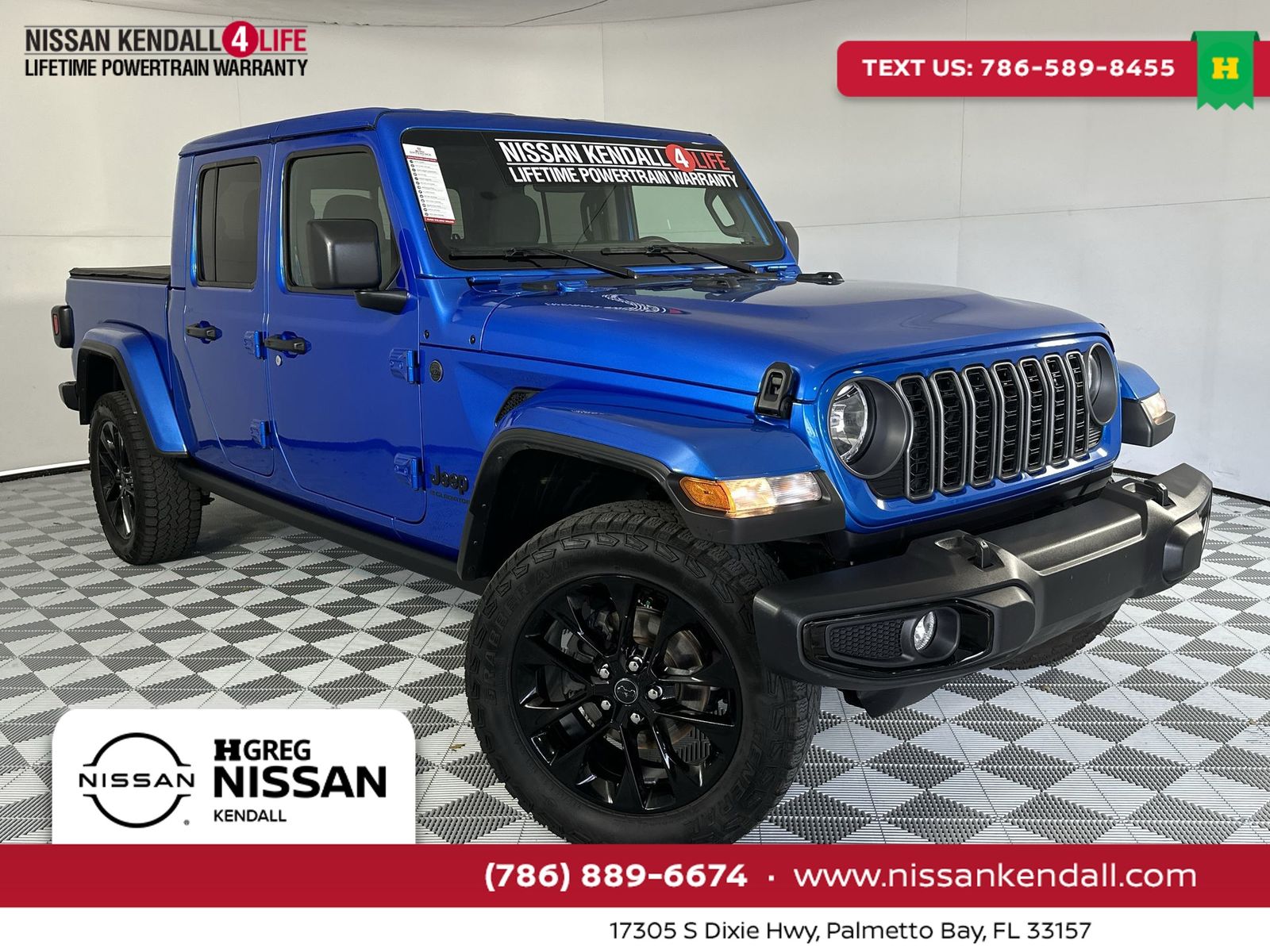Hydro Blue Pearlcoat 2025 Jeep Gladiator NightHawk Crew Cab 4WD Pickup Truck Four-Wheel Drive 8-Speed Automatic