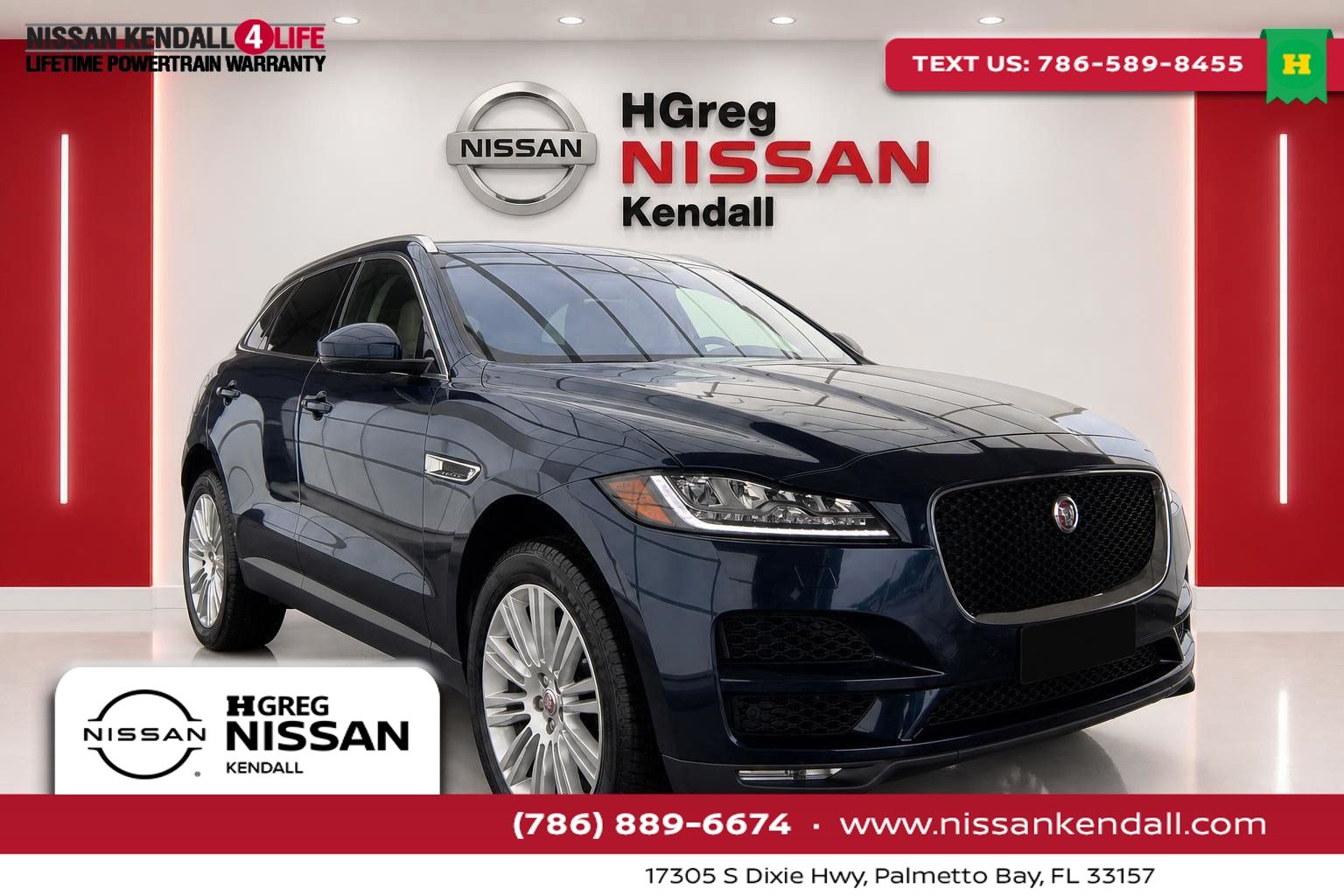 Blue 2018 Jaguar F-PACE SUV / Crossover All-Wheel Drive 8-Speed Automatic