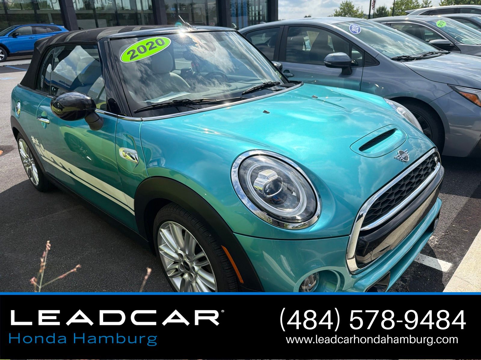 Teal (Aqua) 2020 MINI Cooper Convertible Front-Wheel Drive Automatic