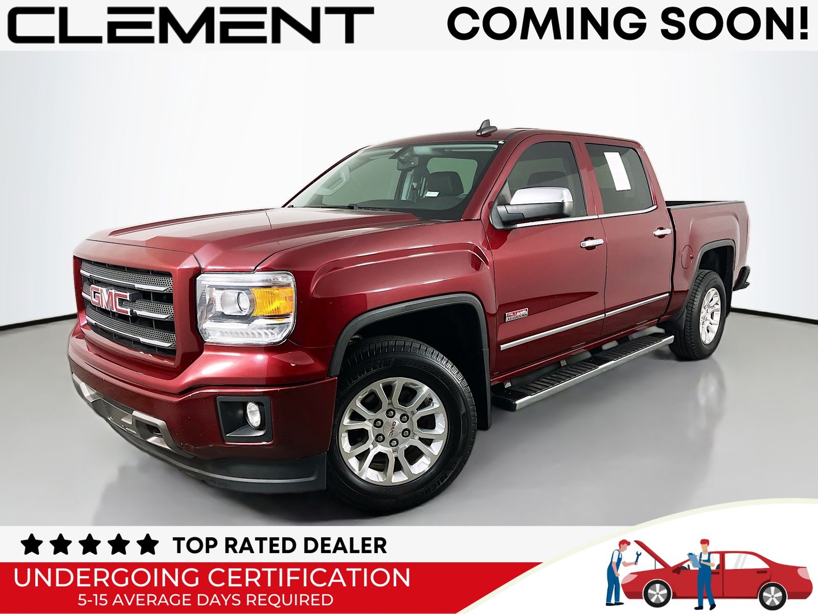 Sonoma Red Metallic 2015 GMC Sierra 1500 Pickup Truck Four-Wheel Drive 6-Speed Automatic Overdrive