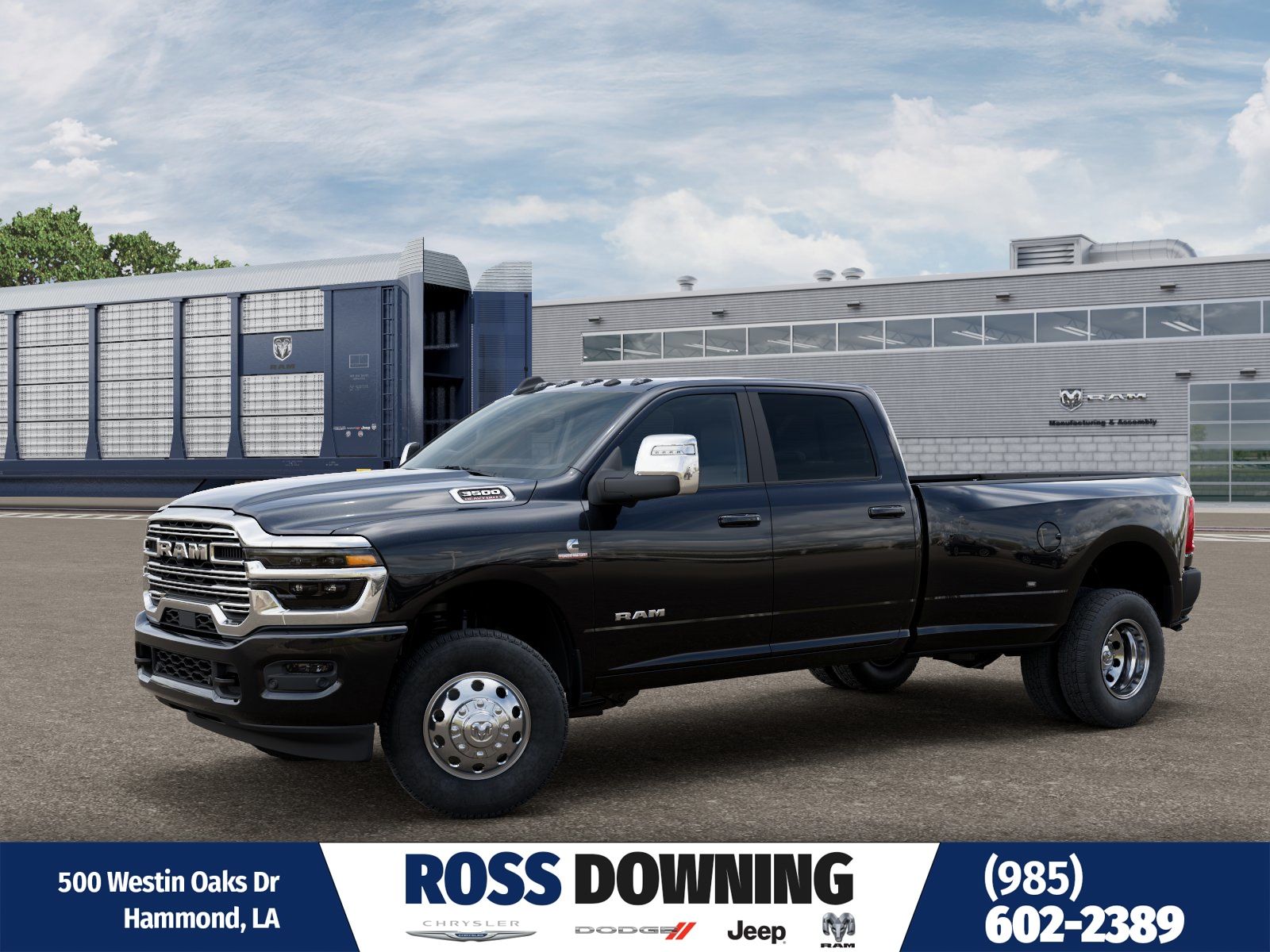 Diamond Black Crystal Pearlcoat 2026 RAM 3500 Laramie Crew Cab LB DRW 4WD Pickup Truck Four-Wheel Drive 8-Speed Automatic