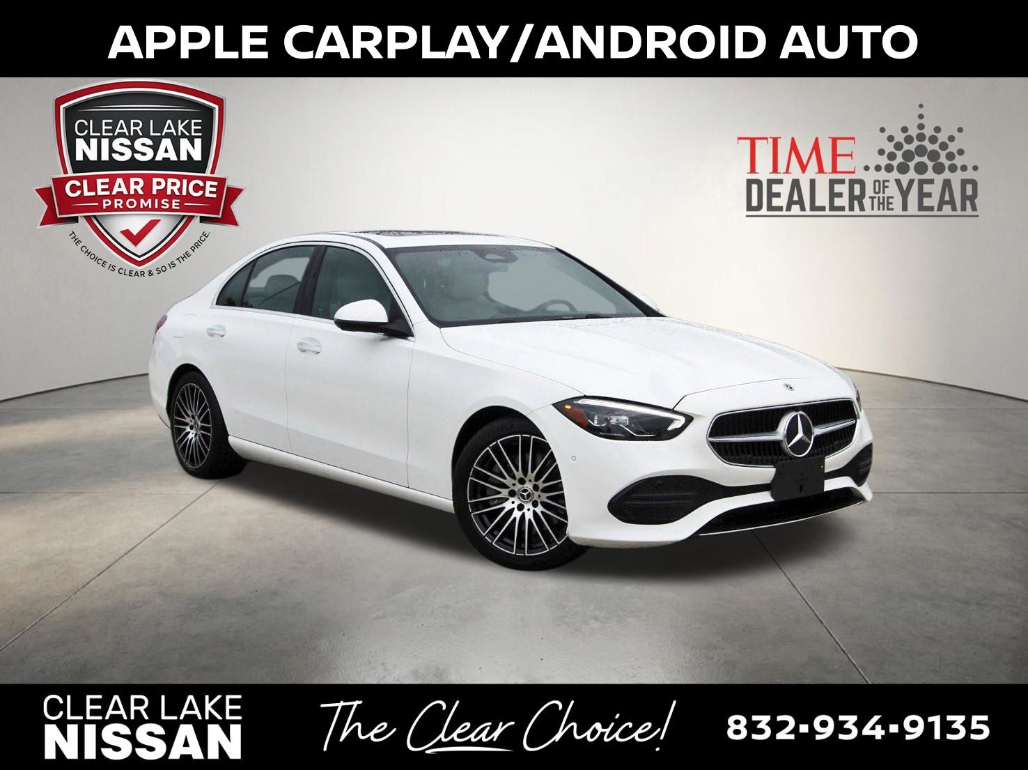 White 2025 Mercedes-Benz C-Class Sedan All-Wheel Drive 9-Speed Automatic