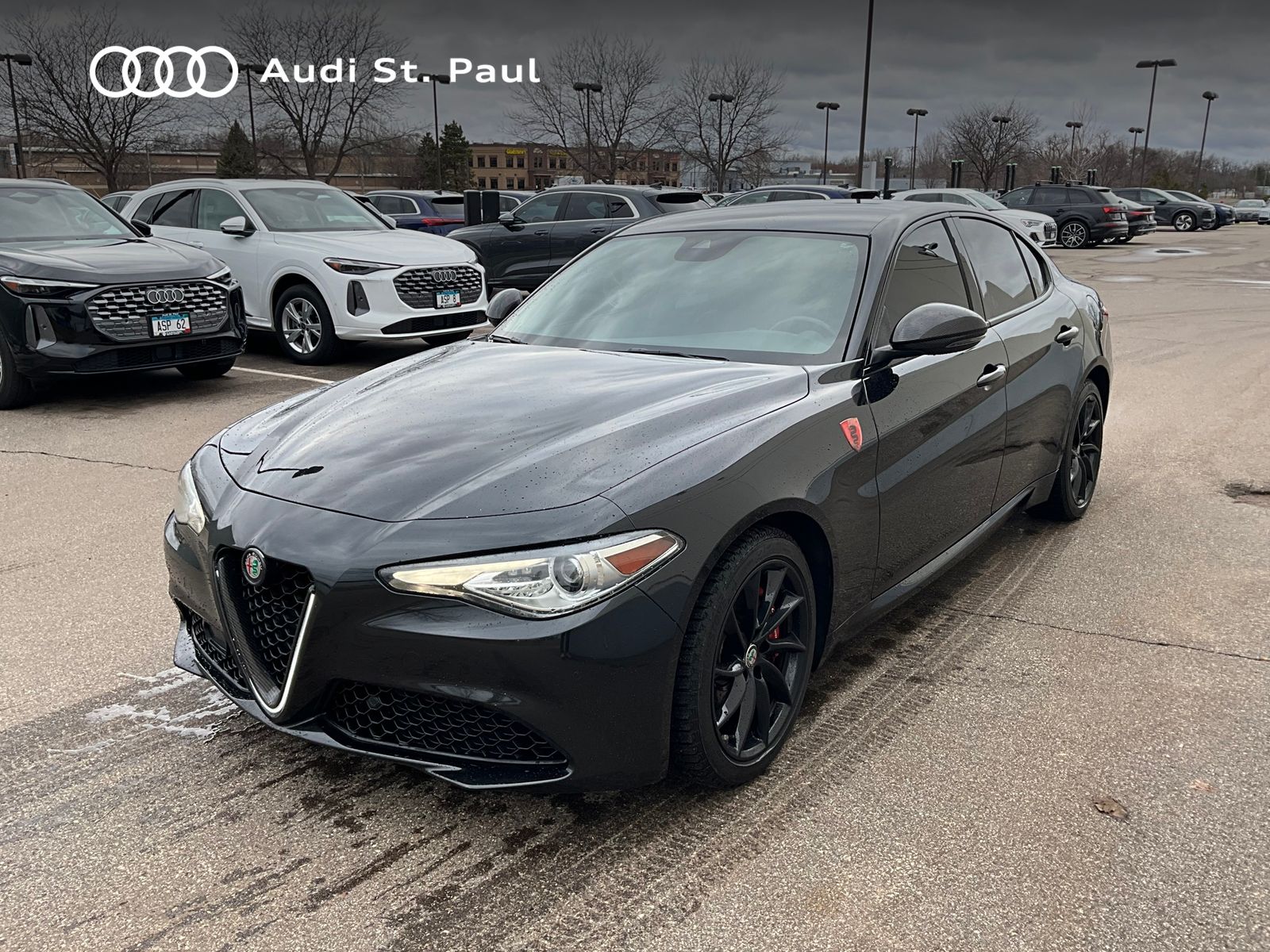 Vulcano Black Metallic 2017 Alfa Romeo Giulia Ti AWD Sedan All-Wheel Drive 8-Speed Automatic