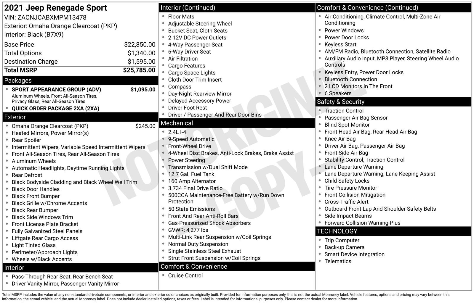 Used Car 2021 Jeep Renegade  Sport For Sale Under $12,000 In Austin, Texas