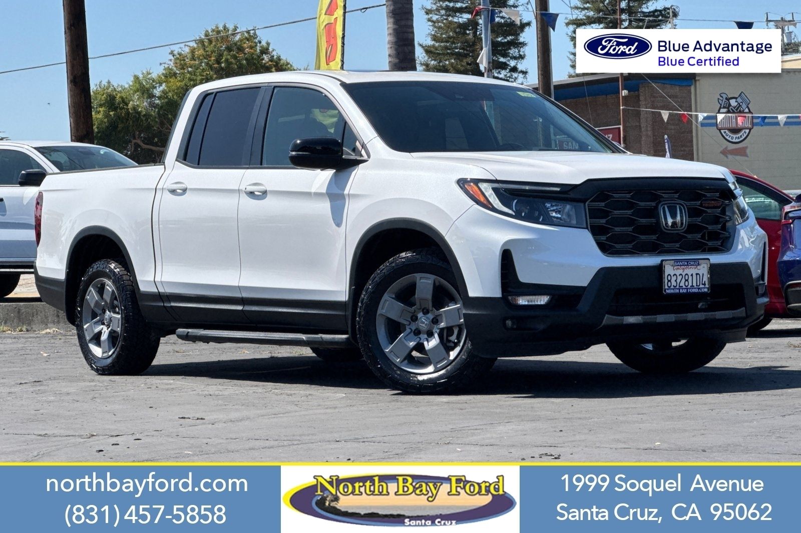 White 2025 Honda Ridgeline TrailSport AWD Pickup Truck All-Wheel Drive 9-Speed Automatic