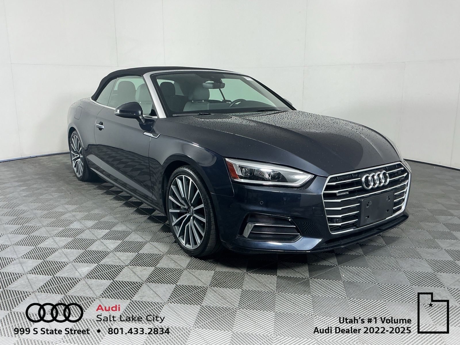 Moonlight Blue Metallic/Black Roof 2018 Audi A5 Convertible All-Wheel Drive 7-Speed Automatic
