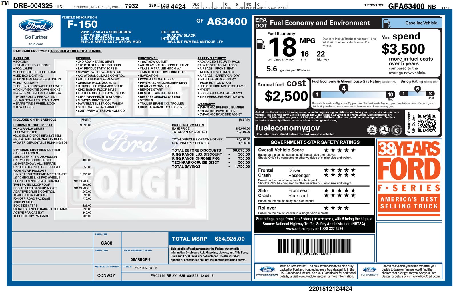 Used Car 2016 Ford F-150  King Ranch For Sale Under $25,000 In Austin, Texas