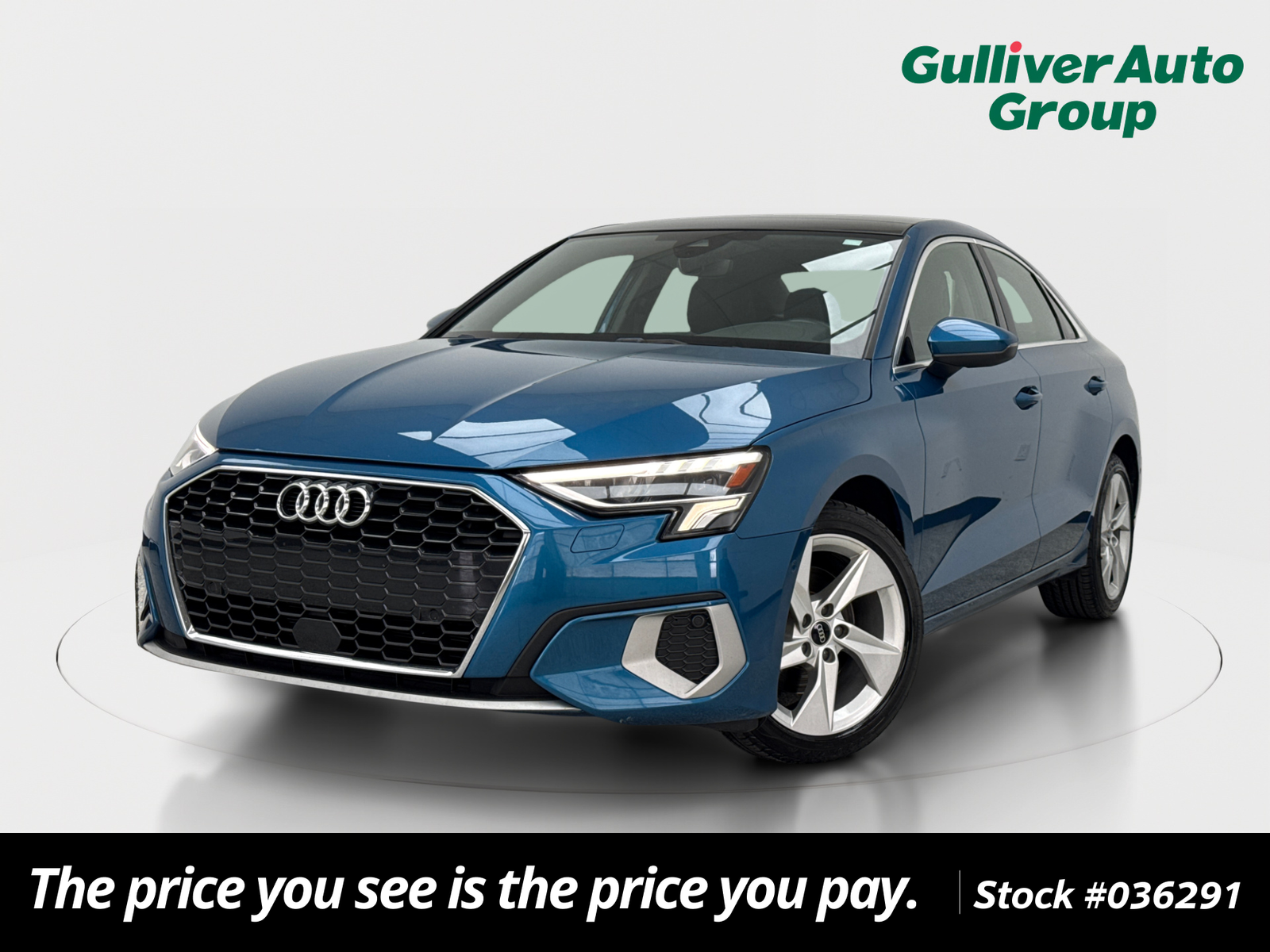 Atoll Blue Metallic 2023 Audi A3 Sedan Front-Wheel Drive 7-Speed Automatic