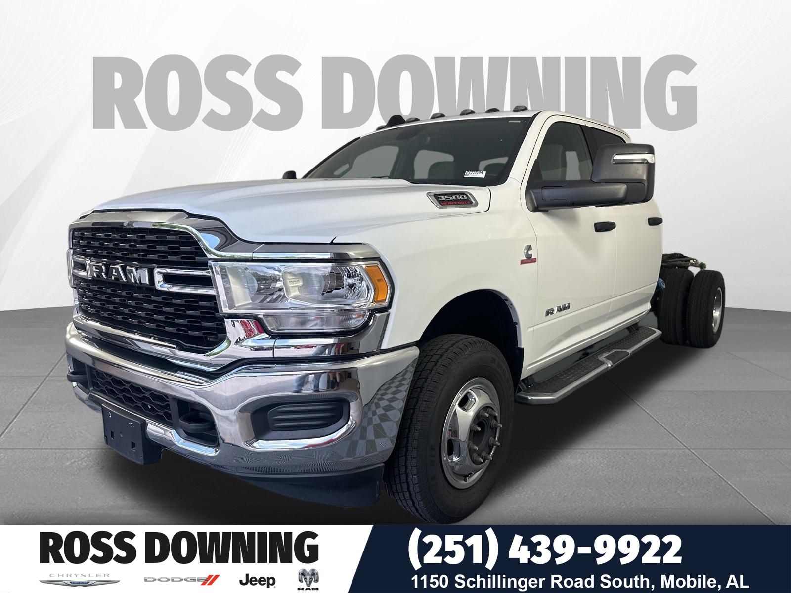 Bright White Clearcoat 2024 RAM 3500 Chassis SLT Crew Cab LB DRW 4WD Pickup Truck Four-Wheel Drive 6-Speed Automatic