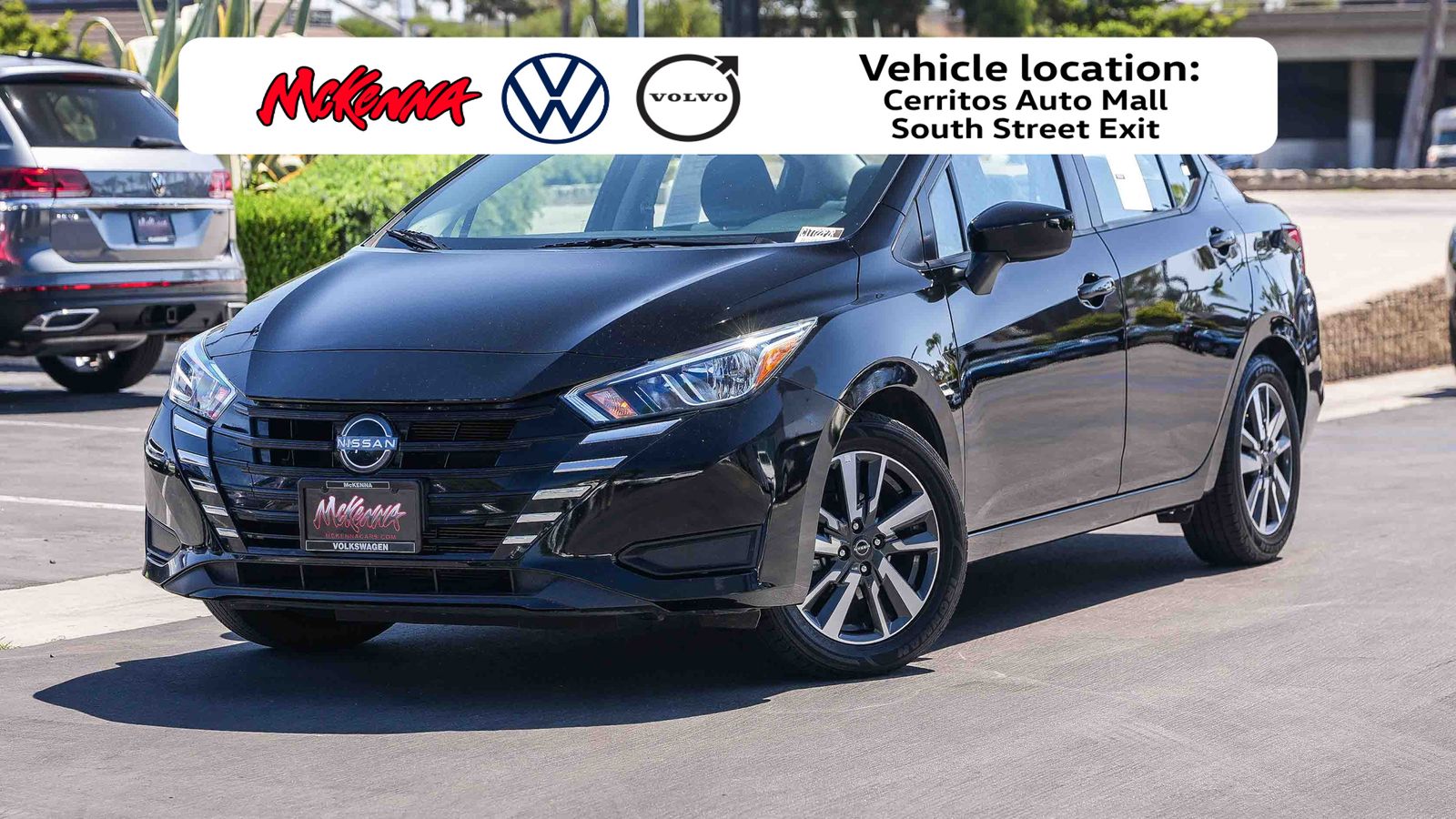 Super Black Metallic 2024 Nissan Versa Sedan Front-Wheel Drive Continuously Variable Transmission