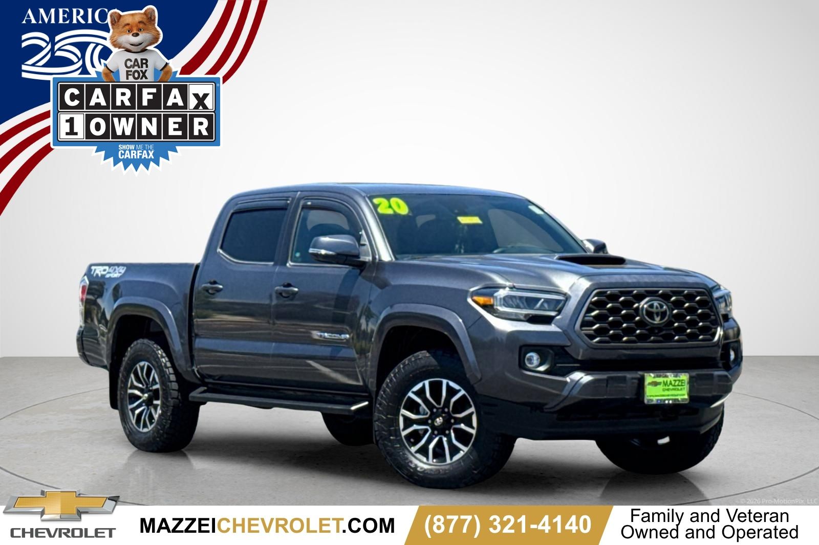 Magnetic Gray Metallic 2020 Toyota Tacoma Pickup Truck Four-Wheel Drive 6-Speed Automatic