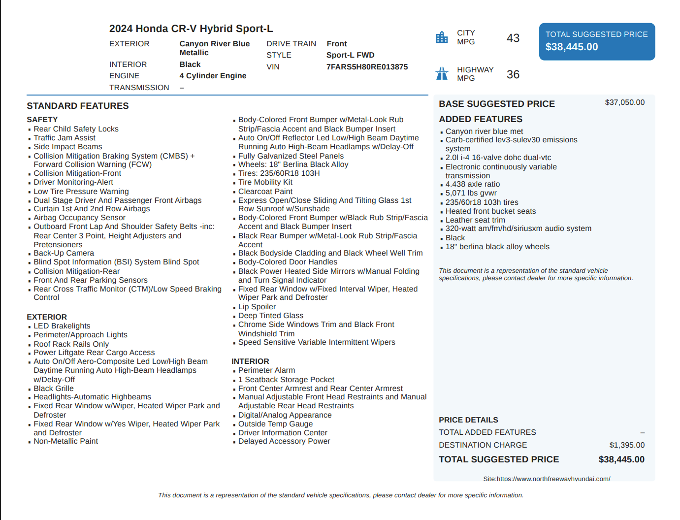 2024 Honda CR-V Hybrid Sport-L Blue at Parkway Family Mazda