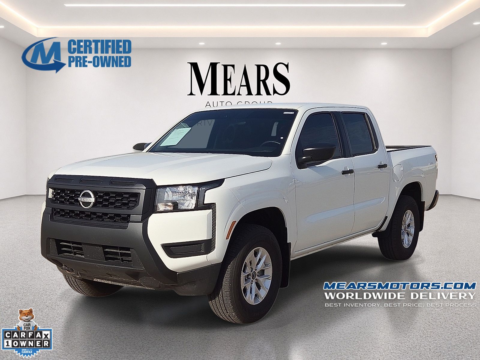 Glacier White 2025 Nissan Frontier Pickup Truck Four-Wheel Drive 9-Speed Automatic Overdrive