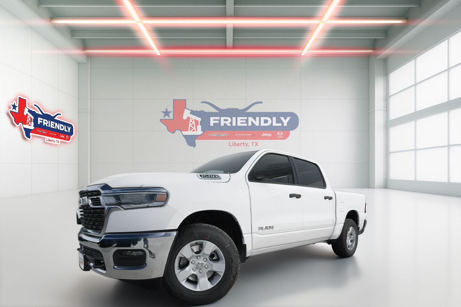 Bright White Clearcoat 2026 RAM 1500 Pickup Truck Four-Wheel Drive 8-Speed Automatic
