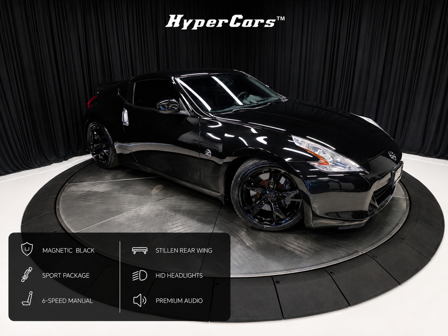 Gray (Magnetic Black Metallic) 2009 Nissan 370Z Touring Coupe Rear-Wheel Drive 6-Speed Manual