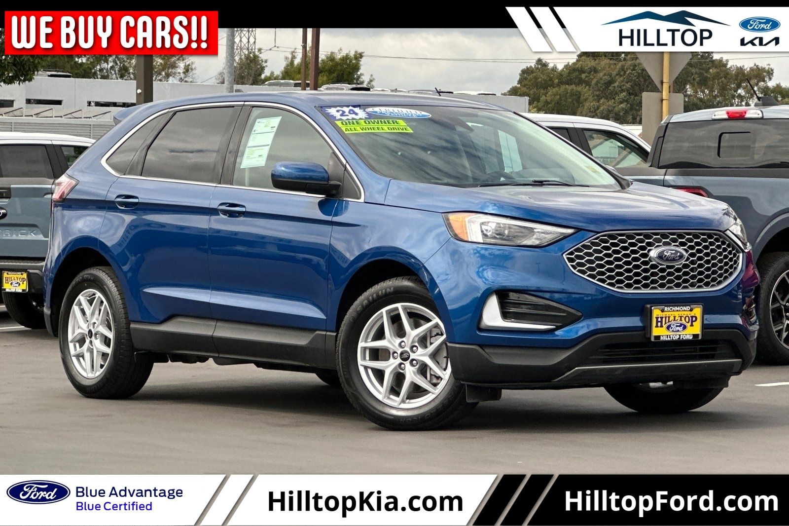 Blue Metallic 2024 Ford Edge SEL AWD SUV / Crossover All-Wheel Drive 8-Speed Automatic