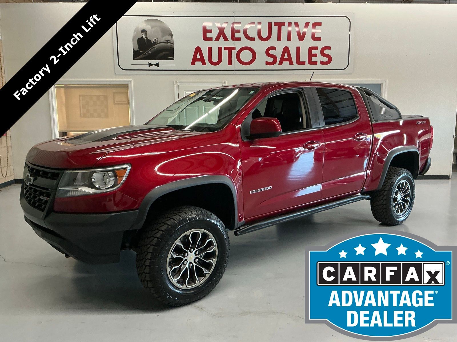 Cajun Red Tintcoat 2019 Chevrolet Colorado ZR2 Crew Cab 4WD Pickup Truck Four-Wheel Drive 8-Speed Automatic