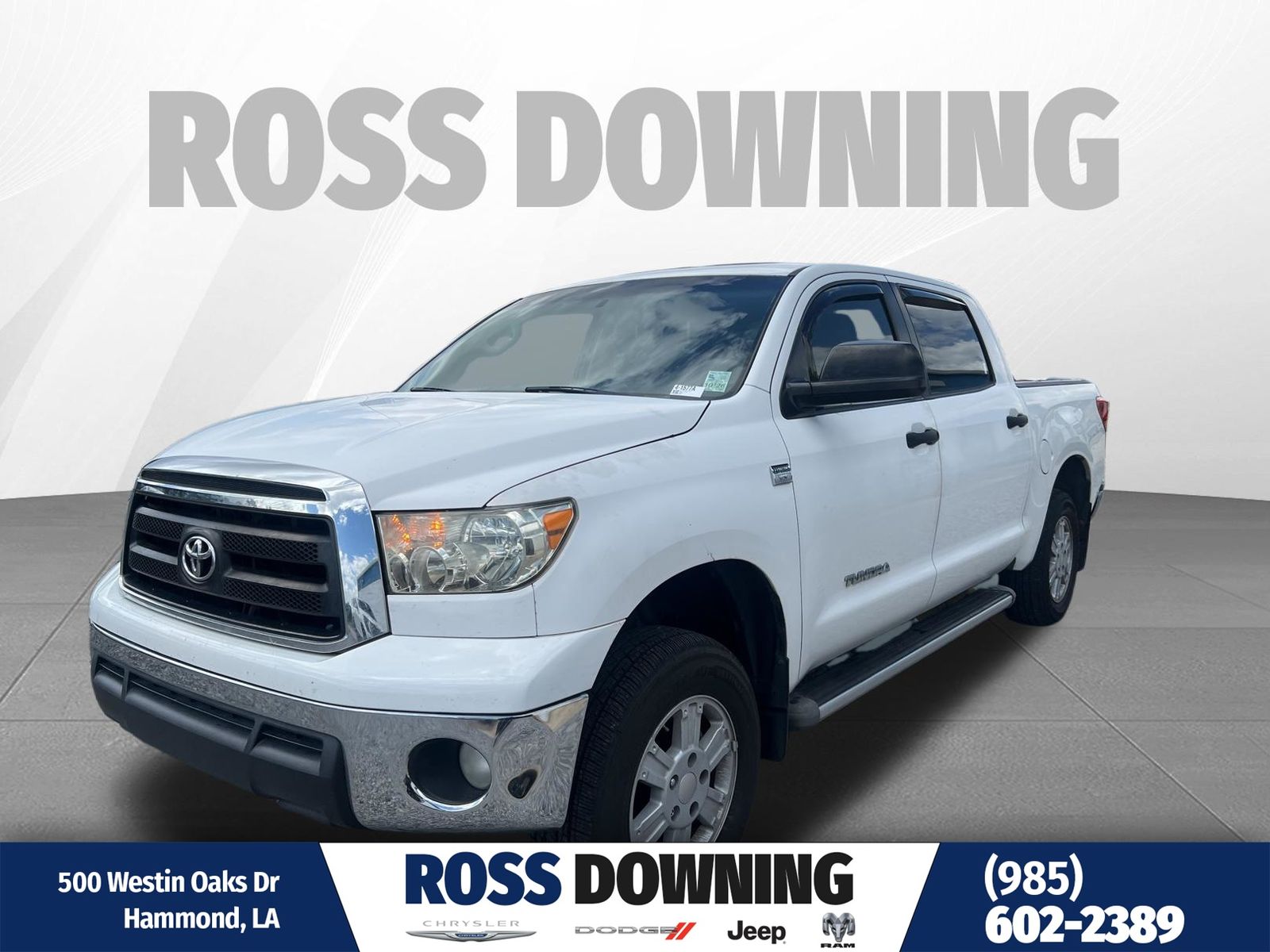 White 2010 Toyota Tundra Tundra-Grade CrewMax 4.6L Pickup Truck 4X2 6-Speed Automatic