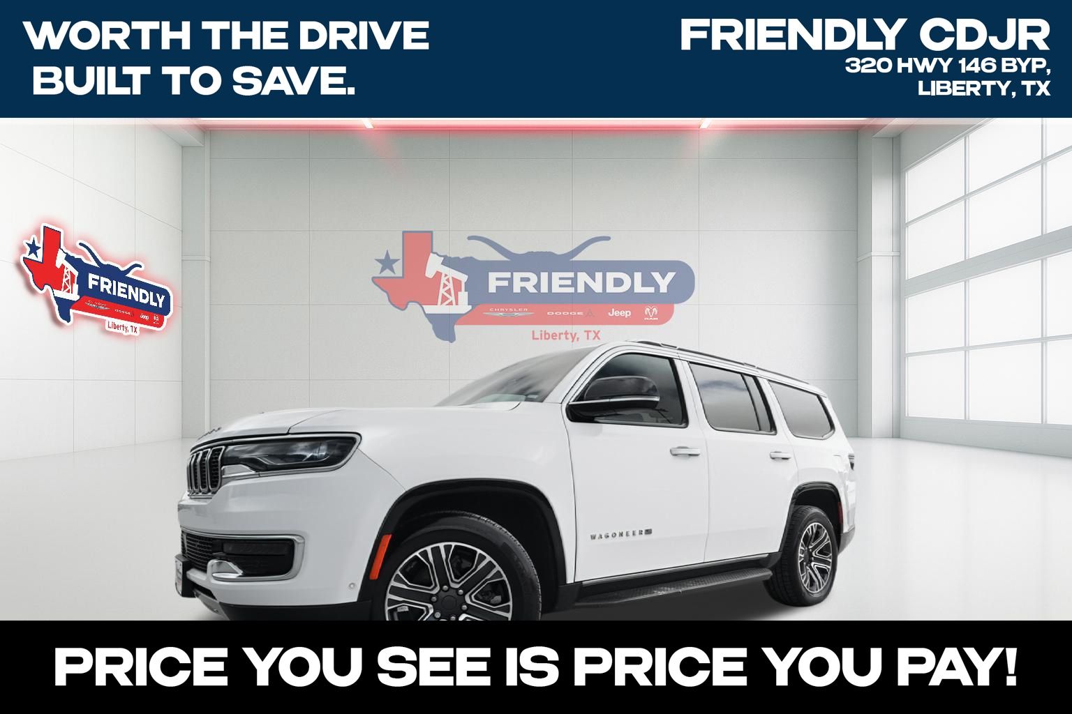 Bright White Clearcoat 2024 Jeep Wagoneer Series II RWD SUV / Crossover 4X2 8-Speed Automatic