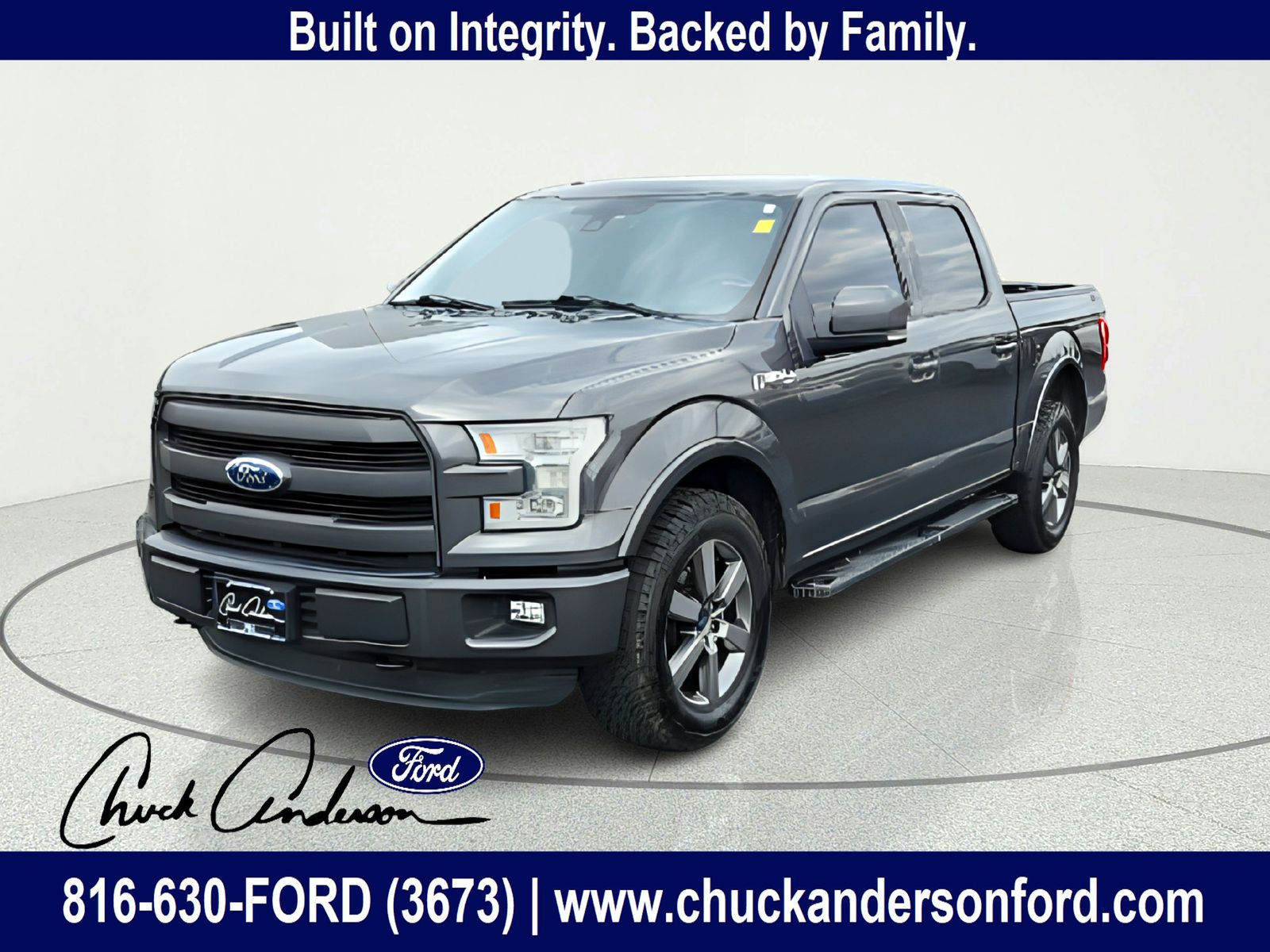 Gray (Magnetic Metallic) 2015 Ford F-150 Lariat SuperCrew 4WD Pickup Truck Four-Wheel Drive 6-Speed Automatic