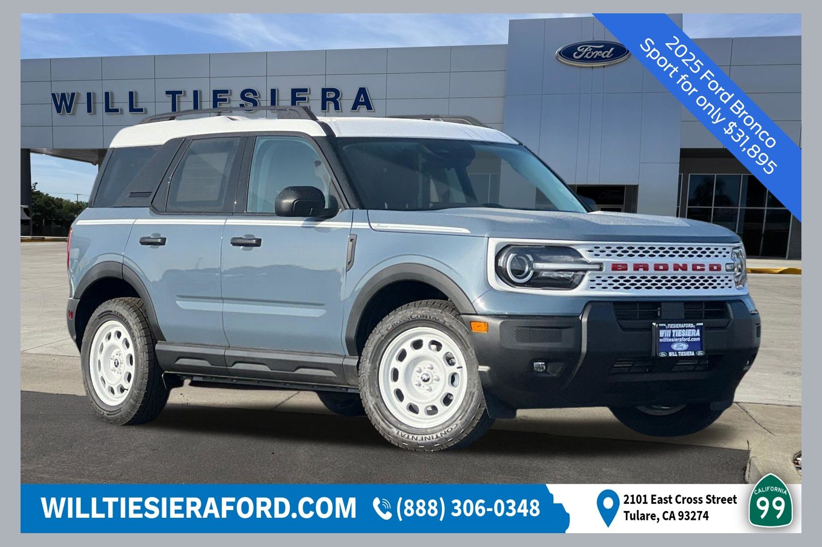 Blue (Azure Gray Metallic Tri-Coat) 2025 Ford Bronco Sport SUV / Crossover All-Wheel Drive 8-Speed Automatic