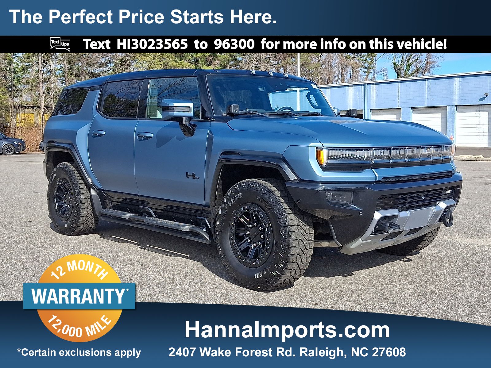 Neptune Blue Matte 2024 GMC Hummer EV SUV 3X AWD SUV / Crossover All-Wheel Drive 1-Speed Automatic
