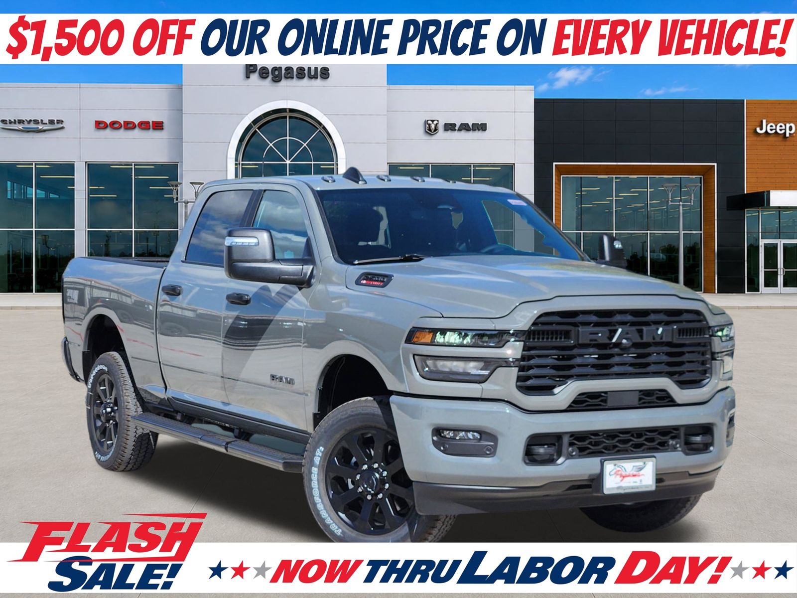 Ceramic Gray Clearcoat 2026 RAM 2500 Pickup Truck Four-Wheel Drive 8-Speed Automatic