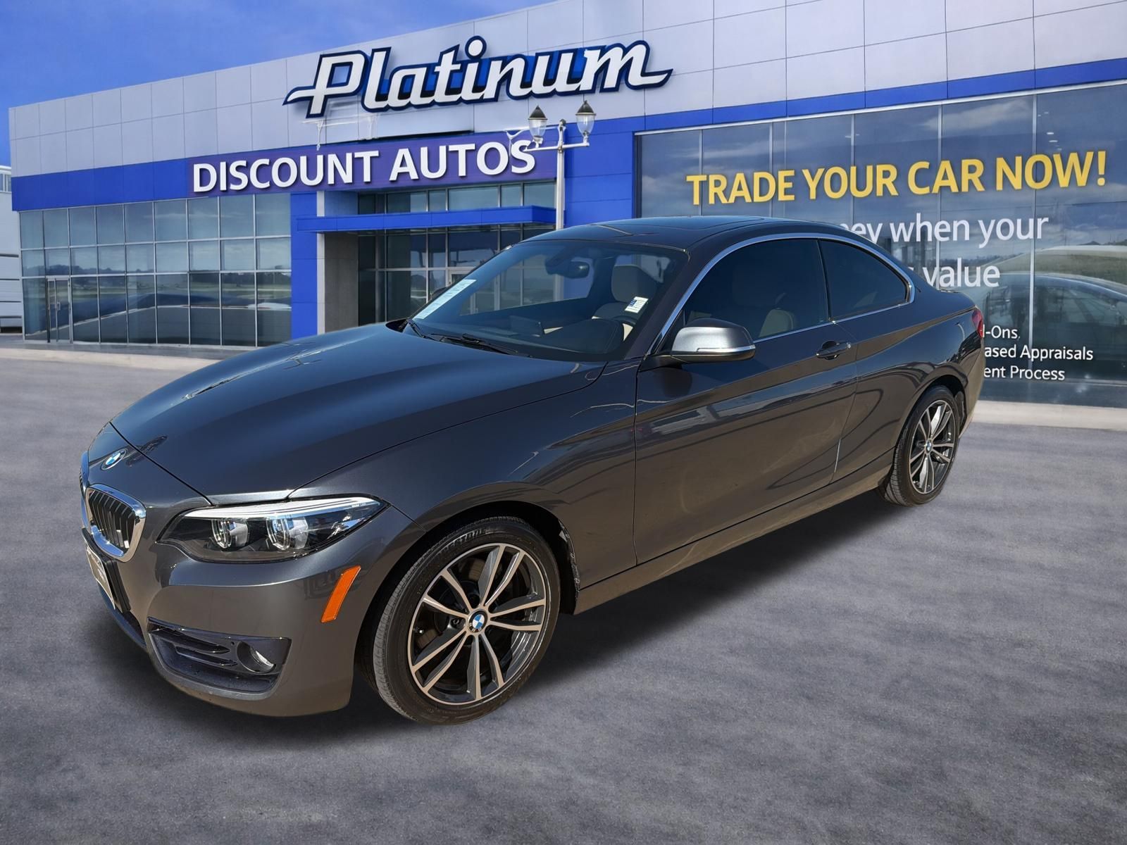 Gray (Mineral Grey Metallic) 2018 BMW 2 Series 230i Coupe RWD Coupe Rear-Wheel Drive 8-Speed Automatic