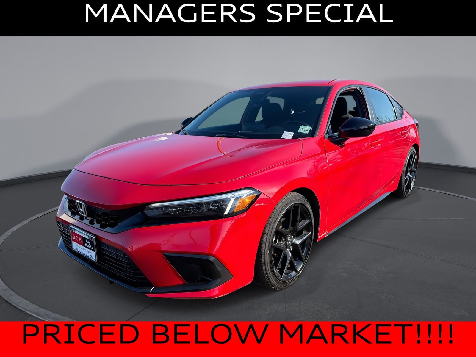 Red 2023 Honda Civic Hatchback Sport FWD Hatchback Front-Wheel Drive Continuously Variable Transmission