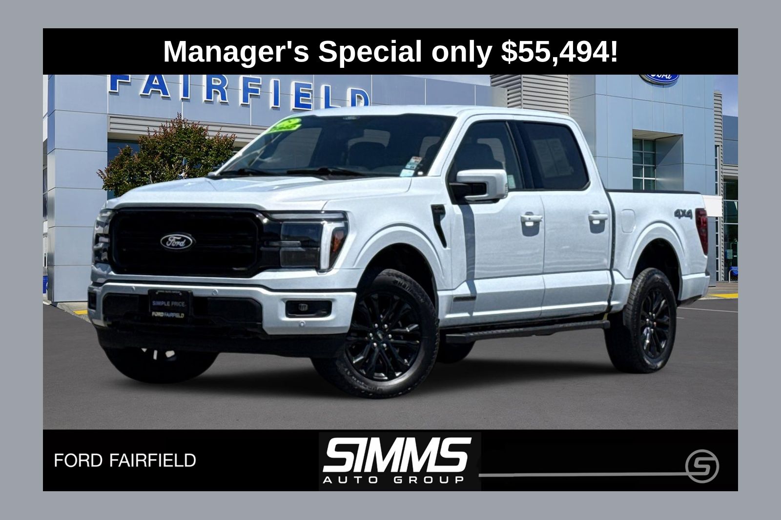White Metallic 2025 Ford F-150 Pickup Truck Four-Wheel Drive Automatic