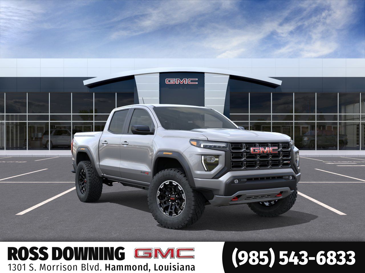 2026 GMC Canyon AT4 Silver at Ross Downing Buick GMC