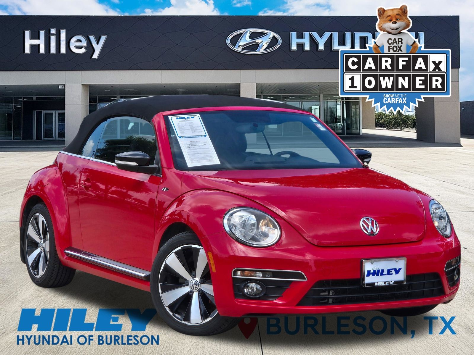 Tornado Red/Black Roof 2015 Volkswagen Beetle R-Line Convertible Hatchback Front-Wheel Drive 6-Speed Dual Clutch