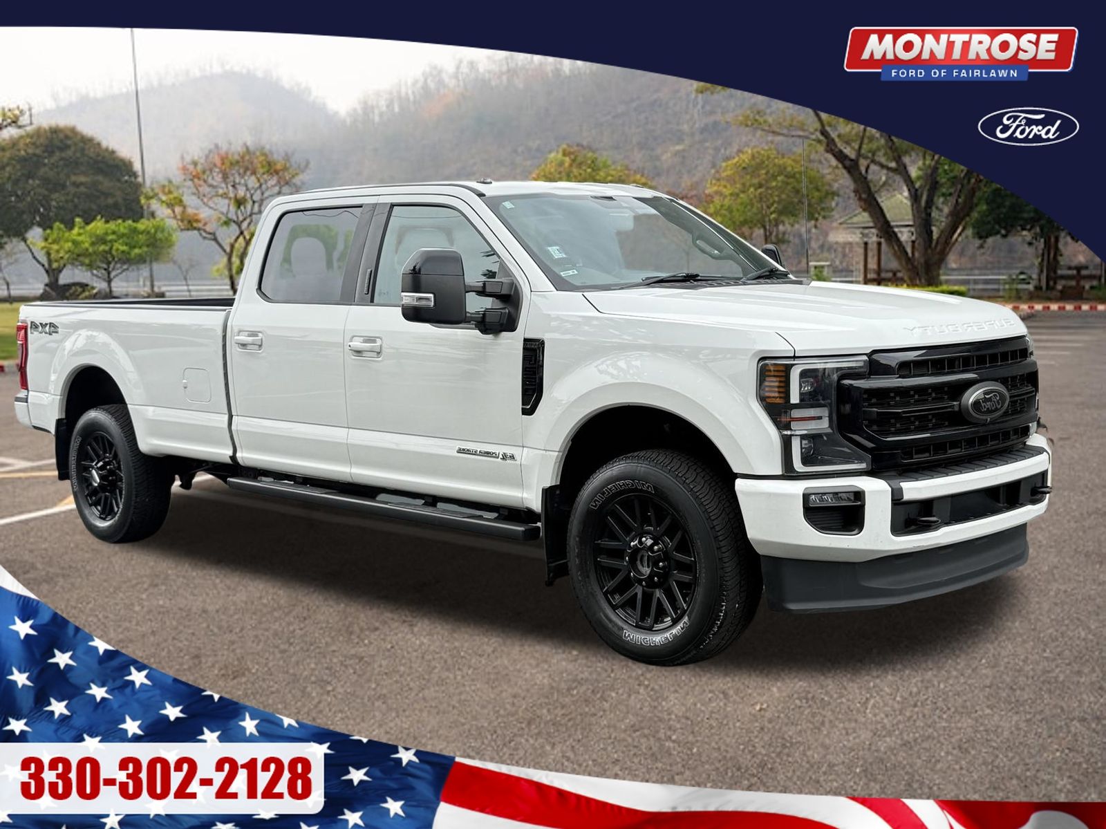 White Metallic 2022 Ford F-250 Super Duty Pickup Truck Four-Wheel Drive Automatic