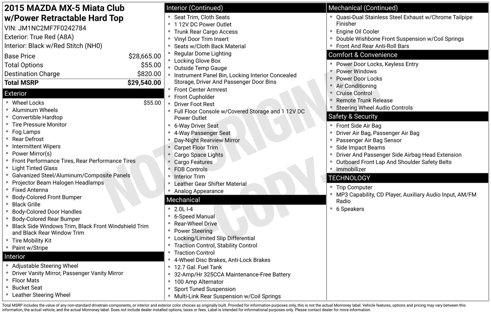 Used Car 2015 Mazda Miata  Club For Sale Under $20,000 In Austin, Texas