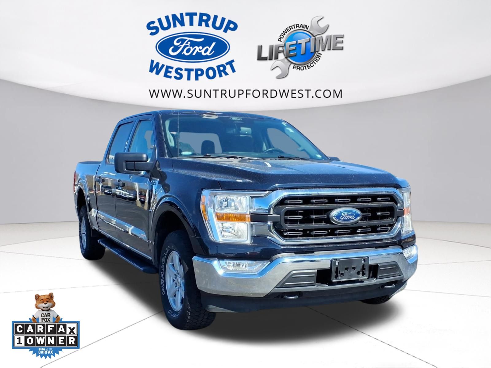 Antimatter Blue Metallic 2022 Ford F-150 XLT SuperCrew 4WD Pickup Truck Four-Wheel Drive Automatic