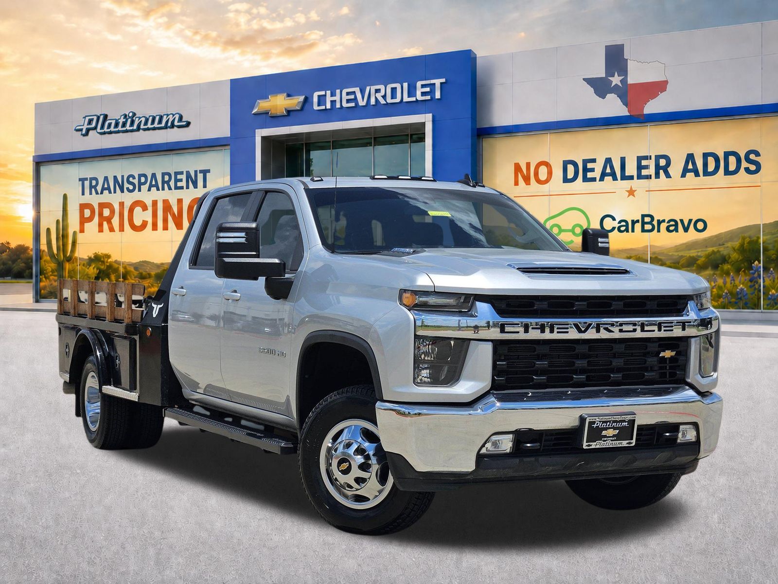 Silver Ice Metallic 2023 Chevrolet Silverado 3500HD Pickup Truck Four-Wheel Drive Automatic