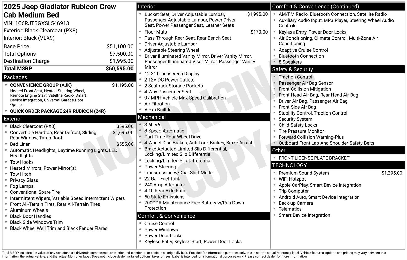 New 2025 Black Clear-Coat Exterior Paint Jeep Rubicon image 5
