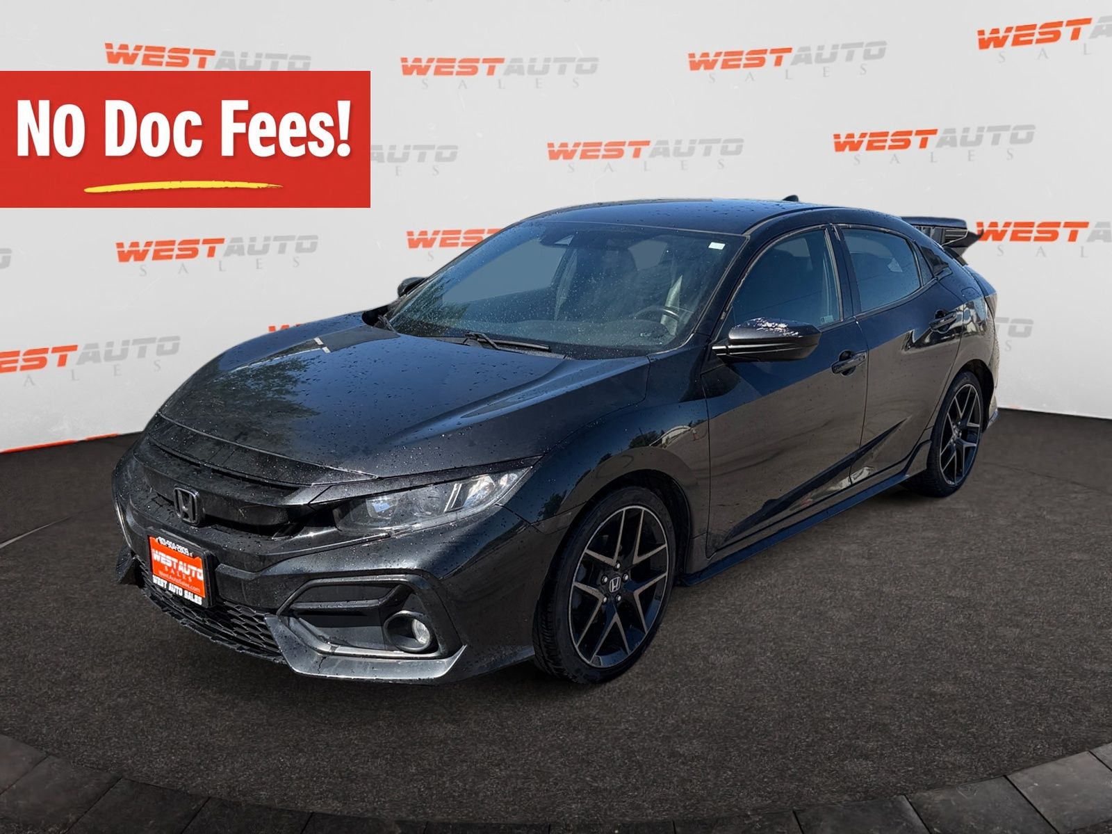 Black 2020 Honda Civic Hatchback Sport FWD Hatchback Front-Wheel Drive Continuously Variable Transmission