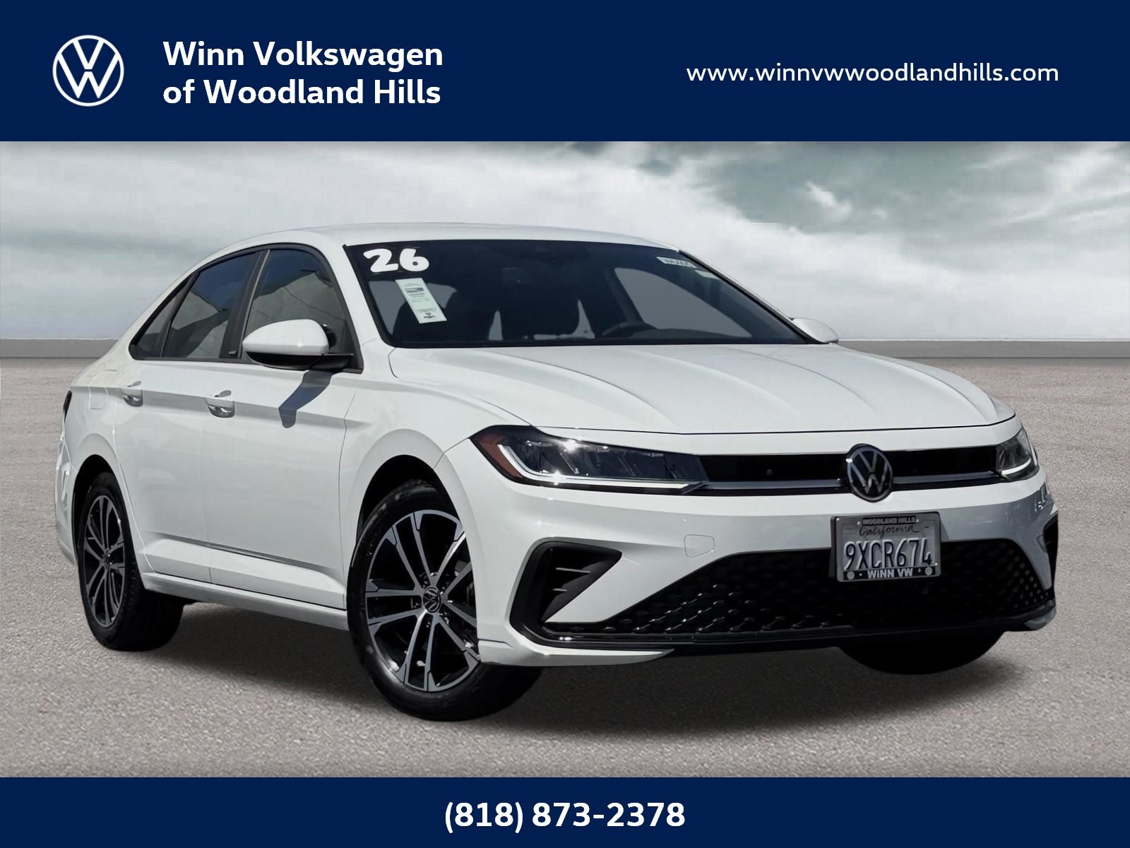 Pure White 2026 Volkswagen Jetta Sedan Front-Wheel Drive 8-Speed Automatic