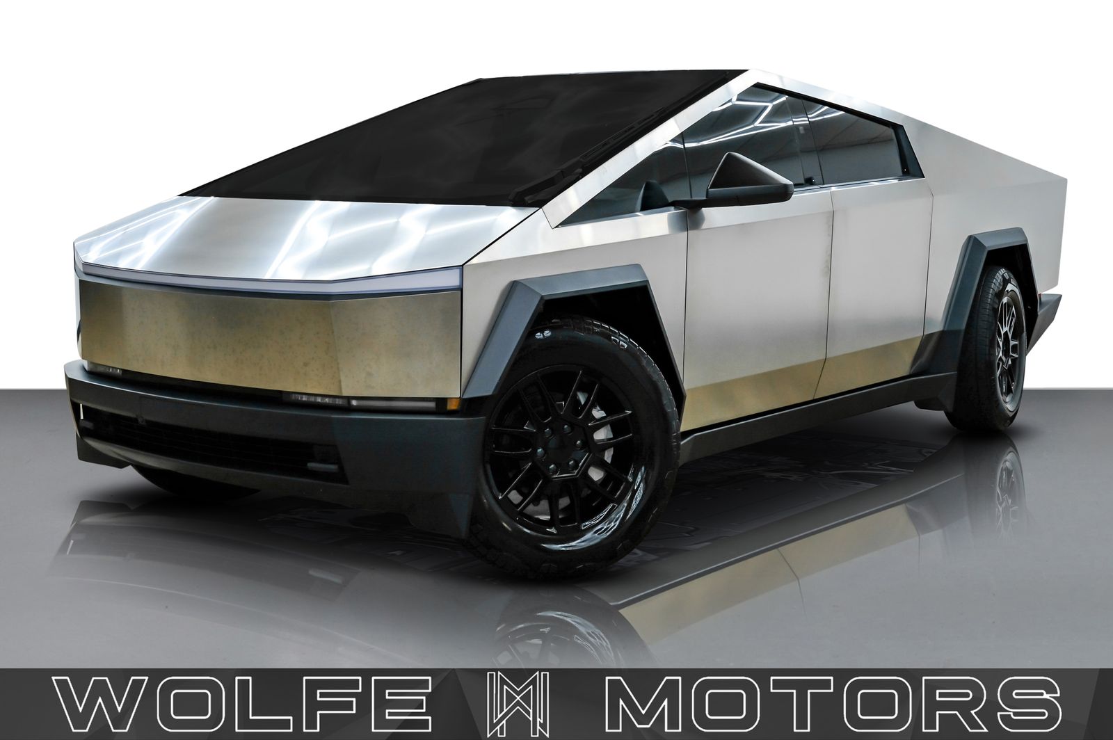 Silver 2024 Tesla Cybertruck Pickup Truck All-Wheel Drive 1-Speed Automatic